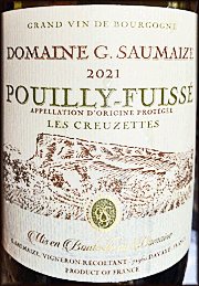 Domaine G Saumaize 2021 Les Creuzettes Pouilly Fuisse