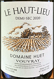 Domaine Huet 2020 Demi-Sec Le Haut-Lieu