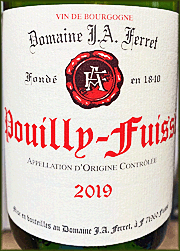Domaine J-A Ferret 2019 Pouilly-Fuisse