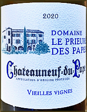 Domaine Le Prieure Des Papes 2020 Chateauneuf du Pape Blanc Vieilles Vignes