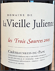 Domaine de la Vieille Julienne 2019 Chateauneuf du Pape Les Trois Sources