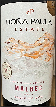 Dona Paula 2023 High Altitude Estate Malbec
