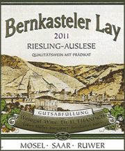 Dr H Thanisch 2011 Bernkasteler Lay Auslese Riesling