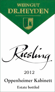 Dr. Heyden 2012 Oppenheimer Kabinett Riesling