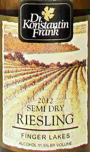 Dr. Konstantin Frank 2012 Semi-Dry Riesling