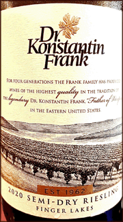 Dr. Konstantin Frank 2020 Semi-Dry Riesling