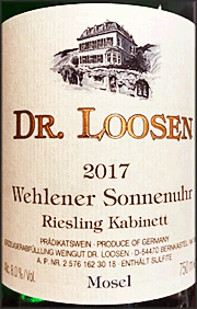 Dr. Loosen 2017 Wehlener Sonnenuhr Kabinett Riesling