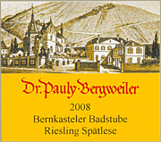 Dr Pauly Bergweiler 2008 Bernkasteler Badstube Spatlese Riesling