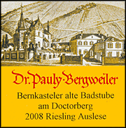 Dr Pauly Bergweiler 2008 Bernkasteler alte Badstube am Doctorberg Auslese Riesling