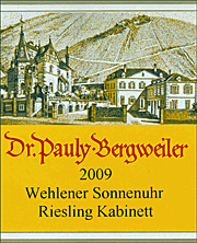Dr Pauly Bergweiler 2009 Wehlener Sonnenuhr Kabinett Riesling