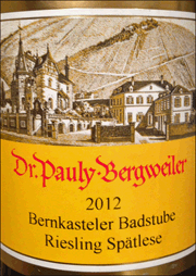Dr Pauly Bergweiler 2012 Bernkasteler Badstude Spatlese Riesling