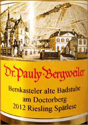 Dr Pauly Bergweiler 2012 Bernkasteler alte Badstube am Doctorberg Spatlese Riesling