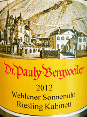 Dr Pauly Bergweiler 2012 Wehlener Sonnenuhr Kabinett Riesling