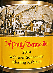 Dr Pauly Bergweiler 2014 Wehlener Sonnenuhr Kabinett Riesling