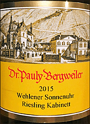 Dr Pauly Bergweiler 2015 Wehlener Sonnenuhr Kabinett Riesling