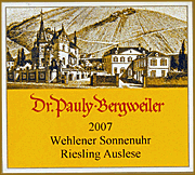 Dr Pauly Bergweiler 2007 Wehlener Sonnenuhr Auslese