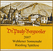 Pauly Bergweiler 2007 Wehlener Sonnenuhr Spatlese