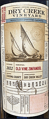 Dry Creek Vineyard 2022 Old Vine Zinfandel