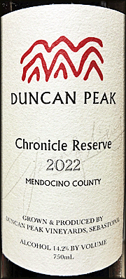 Duncan Peak 2022 Chronicle Reserve Cabernet Sauvignon