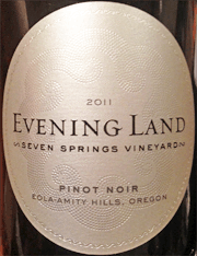 Evening Land 2011 Seven Springs Vineyard Pinot Noir