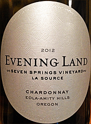 Evening Land 2012 Seven Springs La Source Chardonnay
