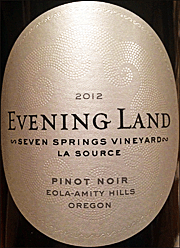 Evening Land 2012 Seven Springs La Source Pinot Noir