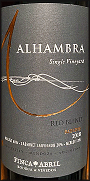 Finca Abril 2018 Alhambra Red Blend Reserva