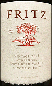 Fritz 2016 Zinfandel