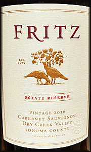 Fritz 2016 Estate Reserve Cabernet Sauvignon