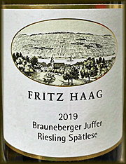Fritz Haag 2019 Brauneberger Juffer Spatlese Riesling