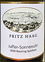 Fritz Haag 2020 Brauneberger Juffer Sonnenuhr Spatlese Riesling