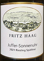 Fritz Haag 2021 Brauneberger Juffer Sonnenuhr Spatlese Riesling