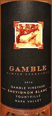 Gamble 2016 Gamble Vineyard Sauvignon Blanc