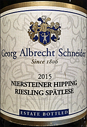 Georg Albrecht Schneider 2015 Niersteiner Hipping Spatlese Riesling