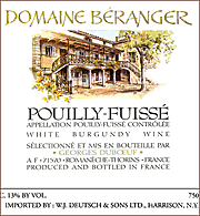 Georges Duboeuf 2011 Domaine Beranger Pouilly Fuisse