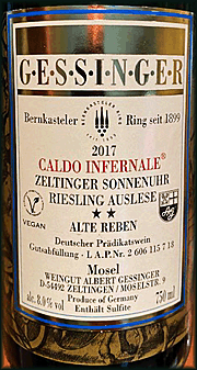 Gessinger 2017 Caldo Infernale Zeltinger Sonnenuhr Auslese Alte Reben Riesling