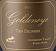 Goldeneye 2011 Ten Degrees Pinot Noir