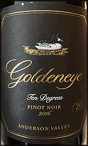 Goldeneye 2016 Ten Degrees Pinot Noir