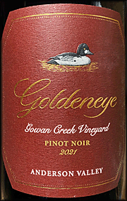 Goldeneye 2021 Gowan Creek Vineyard Pinot Noir