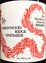 Greenwood Ridge 2014 Reserve Zinfandel