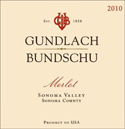 Gundlach Bundschu 2010 Sonoma Valley Merlot