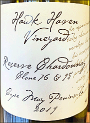 Hawk Haven 2019 Reserve Chardonnay