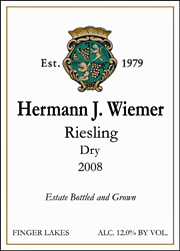 Wiemer 2008 Dry Riesling