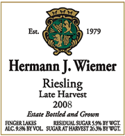 Hermann Wiemer 2008 Late Harvest Riesling