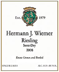 Hermann Wiemer 2008 Semi Dry Riesling