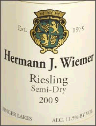 Wiemer 2009 Semi Dry Riesling