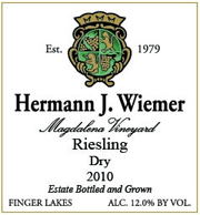 Hermann Wiemer 2010 Magdalena Riesling