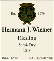 Hermann Wiemer 2010 Semi Dry Riesling