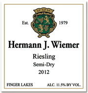 Wiemer 2012 Semi-Dry Riesling