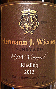 Hermann Wiemer 2013 HJW Riesling